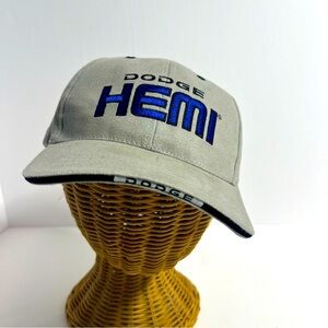 New Dodge Ram Hemi Adjustable Baseball Hat Grey and Blue Embroidered by Hotrods